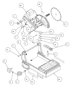 Section 01 Diagram and Parts List for MK-2001SV 161195 MK Diamond Concrete Saw
